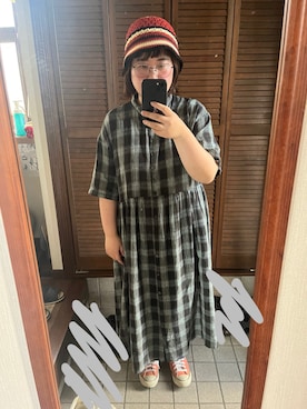 「アイテム（ハット）」を使った、MAGOさん（レディース・156cm）の夏コーディネート