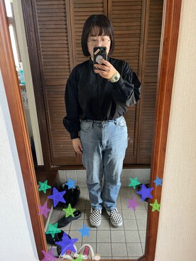 「VANS（バンズ）のSKATE SLIP-ON　VN0A5FCAAUH（スリッポン）」を使った、MAGOさん（レディース・156cm）の春コーディネート