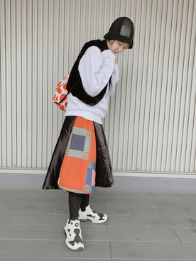 「BEAMS」｜「アイテム（タイツ/ストッキング）」を使った、miccco.さん（レディース・157cm）の冬コーディネート