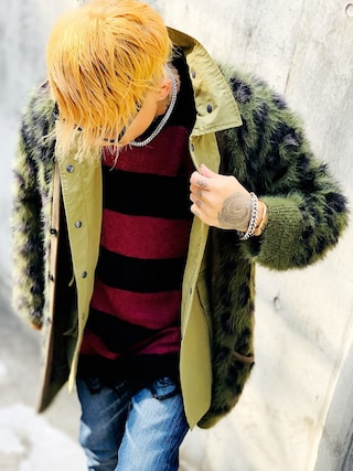 ナンバーナイン シャギー カーディガン レオパード　フェザーヤーン NUMBER (N)INE（ナンバーナイン）の「【NUMBER (N)INE】《別注