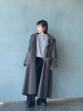 「Lui's（ルイス）のアイテム（トレンチコート）」を使った、おかもと　さおさん（レディース・158cm）の冬コーディネート