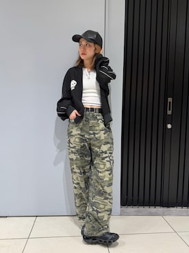「schott（ショット）のアイテム（帽子）」を使った、リナリナ～さん（レディース・158cm）の春コーディネート