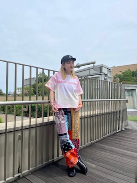 「MANASTASH（マナスタッシュ）のアイテム（キャップ）」を使った、リナリナ～さん（レディース・158cm）の春コーディネート