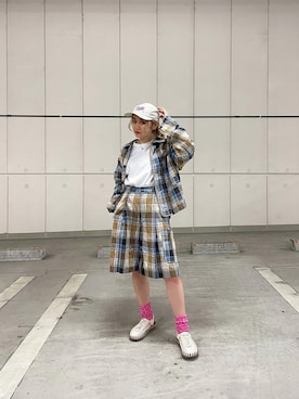 「アイテム（ソックス/靴下、ピンク系）」を使った、リナリナ～さん（レディース・158cm）の春コーディネート