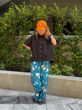 「リネンシャツ」｜リナリナ～さん（レディース・158cm）の秋コーディネート