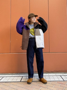「MANASTASH（マナスタッシュ）のアイテム（ジャケット/アウター）」を使った、リナリナ～さん（レディース・158cm）の秋コーディネート