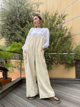 「MANASTASH（マナスタッシュ）のアイテム（オールインワン・サロペット）」を使った、リナリナ～さん（レディース・158cm）の秋コーディネート