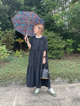 「MANASTASH（マナスタッシュ）のアイテム（ワンピース/ドレス）」を使った、リナリナ～さん（レディース・158cm）の夏コーディネート