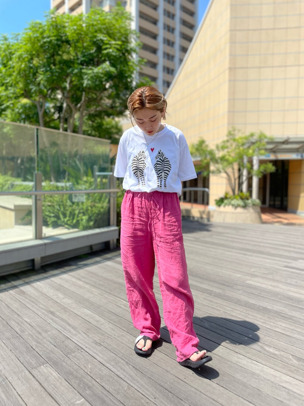 LOVE ZEBRA PRINT LOOSE LONG SLEEVE TEE ラブゼブラ プリント ルーズ 長袖Tシャツ BOHEMIANS ボヘミアンズ 日本製 ラブゼブラ（LOVE ZEBRA） スムースコットンルーズTシャツ（長袖