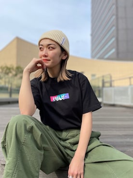 リナリナ～さんの「MILKFED. × MANASTASH /ミルクフェド×マナスタッシュ　MOUNTAIN COLOR LOGO T-SHIRT マウンテンカラーロゴTシャツ」を使ったコーディネート