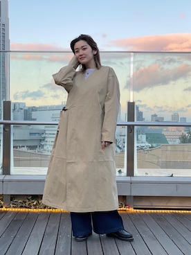 「MANASTASH（マナスタッシュ）のアイテム（オールインワン・サロペット）」を使った、リナリナ～さん（レディース・158cm）の冬コーディネート