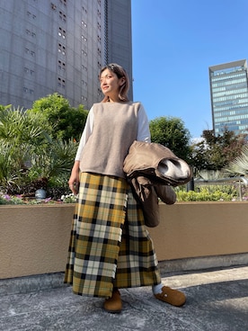 「MANASTASH（マナスタッシュ）のアイテム（ブルゾン）」を使った、リナリナ～さん（レディース・158cm）の冬コーディネート