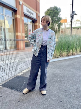 「コーデュロイパンツ」｜「アイテム（サロペット/オーバーオール）」を使った、リナリナ～さん（レディース・158cm）の冬コーディネート