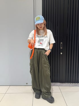 「FUNG（ファング）のアイテム（トップス）」を使った、リナリナ～さん（レディース・158cm）の夏コーディネート