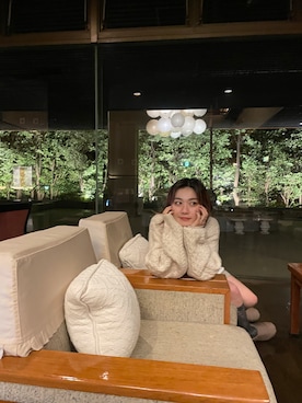 「ケーブルニット」｜「アイテム（サンダル）」を使った、リナリナ～さん（レディース・158cm）の冬コーディネート