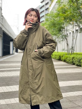 「MANASTASH（マナスタッシュ）のアイテム（モッズコート）」を使った、リナリナ～さん（レディース・158cm）の秋コーディネート