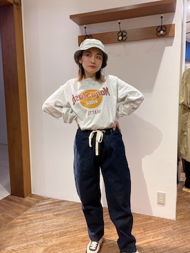 「BEAVER（ビーバー）のアイテム（帽子）」を使った、リナリナ～さん（レディース・158cm）の冬コーディネート