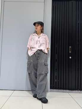 「BEAVER（ビーバー）のアイテム（パンツ）」を使った、リナリナ～さん（レディース・158cm）の夏コーディネート