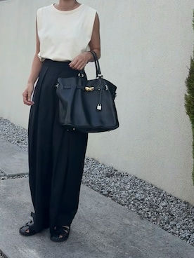 「ZARA（ザラ）のアイテム（サンダル）」を使った、ATTSUさん（レディース・163cm）の秋コーディネート