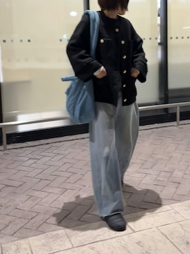 「アイテム（スリッポン）」を使った、ATTSUさん（レディース・163cm）の秋コーディネート