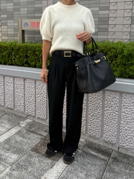 「黒パンツ」｜ATTSUさん（レディース・163cm）の秋コーディネート