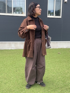 「アイテム（その他アウター、ブラウン系）」を使った、nozothさん（レディース・153cm）の秋コーディネート