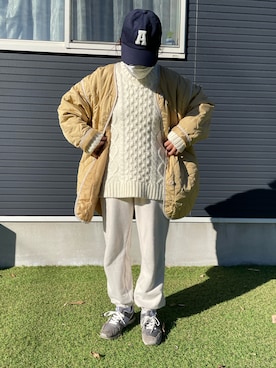 「CLEA（クレア）のアイテム（帽子）」を使った、nozothさん（レディース・153cm）の冬コーディネート