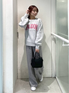 「新作」｜「アイテム（スウェットパンツ）」を使った、ｱｶﾘさん（レディース・161cm）の冬コーディネート