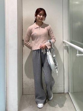 「新作」｜「アイテム（スウェットパンツ）」を使った、ｱｶﾘさん（レディース・161cm）の冬コーディネート