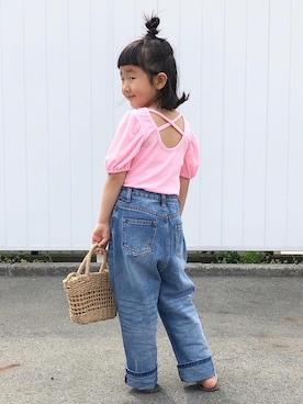 「classicalelf（クラシカルエルフ）のアイテム（パンツ）」を使った、KIYOKOHさん（キッズ・110cm）の春コーディネート