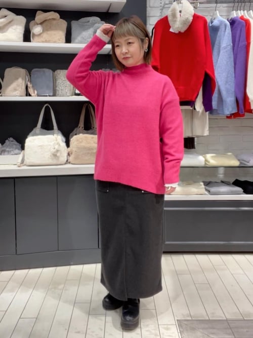 セール】【洗濯機OK】ミックスヤーンハイネックニット（ニット