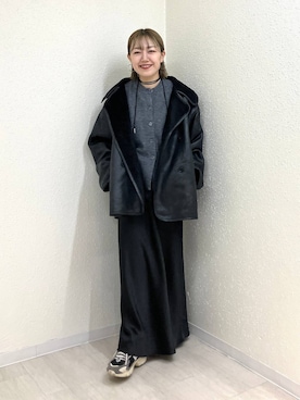 「アイテム（スカート）」を使った、mumiさん（レディース・157cm・40代）の冬コーディネート