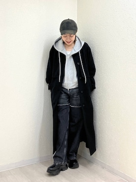 「アイテム（ステンカラーコート）」を使った、mumiさん（レディース・157cm・40代）の冬コーディネート