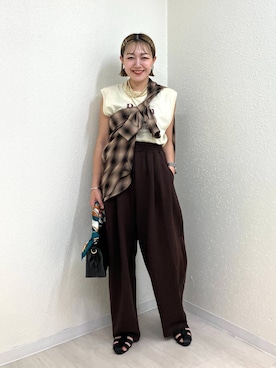「ママコーデ」｜「アイテム（財布/小物）」を使った、mumiさん（レディース・157cm）の夏コーディネート
