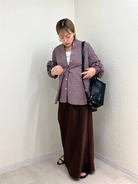 「アイテム（スカート）」を使った、mumiさん（レディース・157cm・40代）の秋コーディネート