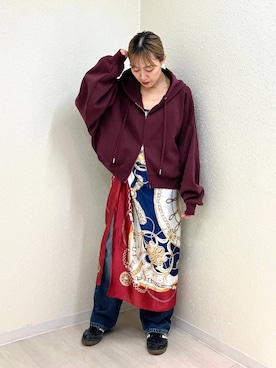「アイテム（バンダナ/スカーフ）」を使った、mumiさん（レディース・157cm・40代）の秋コーディネート