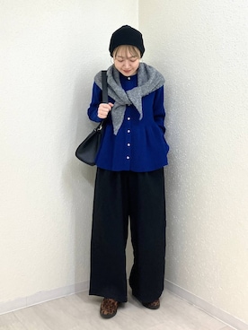 「アイテム（ローファー）」を使った、mumiさん（レディース・157cm・40代）の秋コーディネート