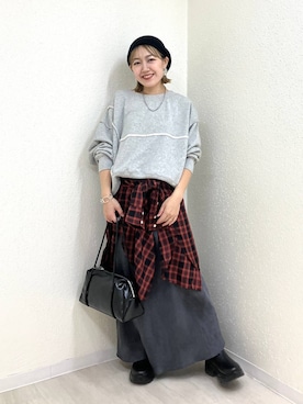 「アイテム（ボストンバッグ）」を使った、mumiさん（レディース・157cm・40代）の秋コーディネート