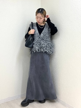 「LOWRYS FARM（ローリーズファーム）のアイテム（ベスト）」を使った、mumiさん（レディース・157cm）の秋コーディネート