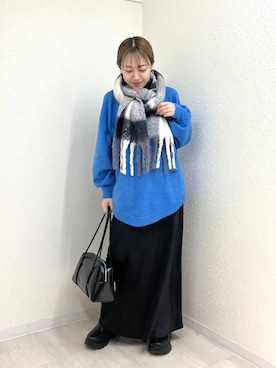 「アイテム（ストール/ショール）」を使った、mumiさん（レディース・157cm）の秋コーディネート