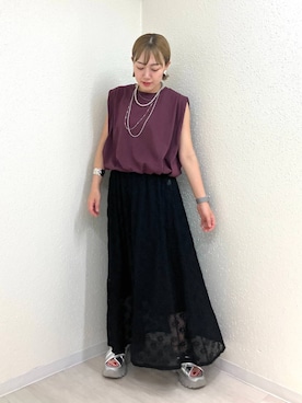 「アイテム（スカート）」を使った、mumiさん（レディース・157cm・40代）の夏コーディネート