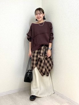 「アイテム（ボストンバッグ）」を使った、mumiさん（レディース・157cm・40代）の秋コーディネート