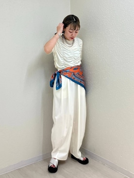 「アイテム（トップス）」を使った、mumiさん（レディース・157cm・40代）の夏コーディネート