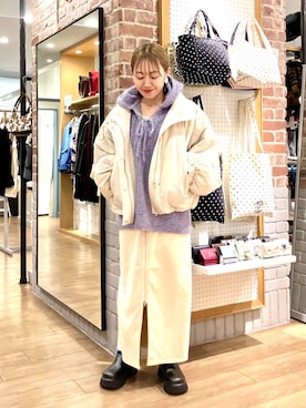 「アイテム（サンダル）」を使った、mumiさん（レディース・157cm・40代）の冬コーディネート