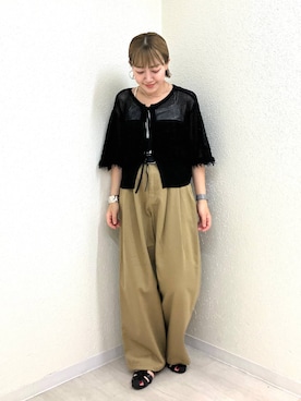 「アイテム（カーディガン/ボレロ）」を使った、mumiさん（レディース・157cm・40代）の夏コーディネート