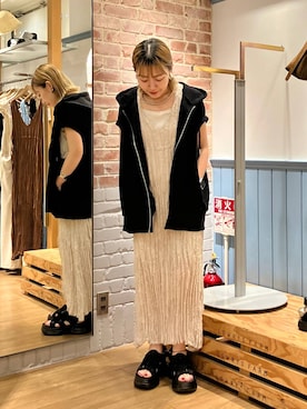 「アイテム（ワンピース）」を使った、mumiさん（レディース・157cm・40代）の夏コーディネート