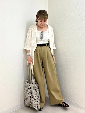 「アイテム（Tシャツ/カットソー）」を使った、mumiさん（レディース・157cm・40代）の夏コーディネート