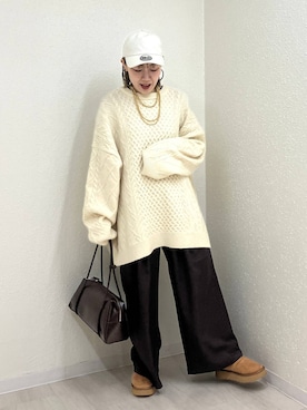 「アイテム（帽子）」を使った、mumiさん（レディース・157cm・40代）の冬コーディネート