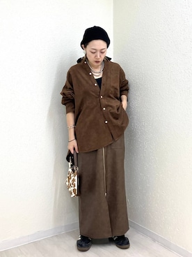 「アイテム（ニットキャップ/ビーニー）」を使った、mumiさん（レディース・157cm・40代）の秋コーディネート