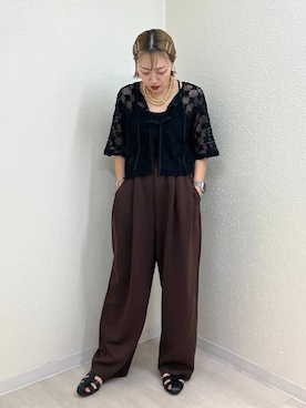 「アイテム（スウェットパンツ）」を使った、mumiさん（レディース・157cm・40代）の夏コーディネート